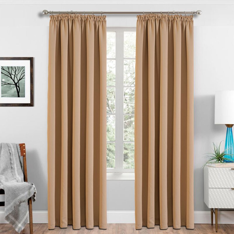 Brayden Studio Pencil Pleat Blackout Curtains & Reviews | Wayfair.co.uk